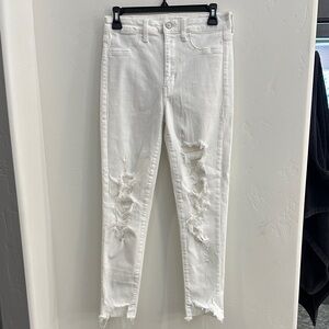 Stylish White Distressed Women Jeans